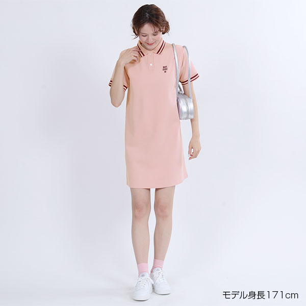 ポロライン ワンピース（ピンク）