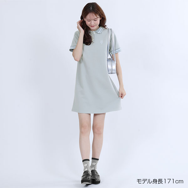 ポロライン ワンピース（ブルー）