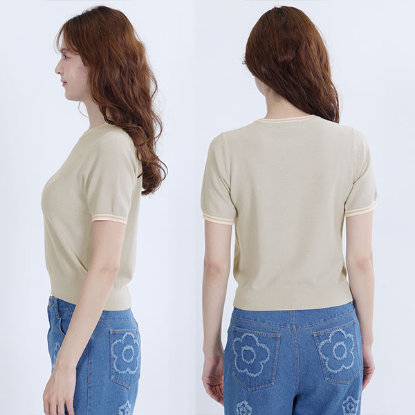 ラインニット プルオーバー（グレー）