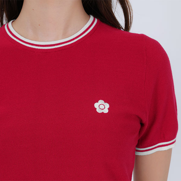 ラインニット プルオーバー（レッド）