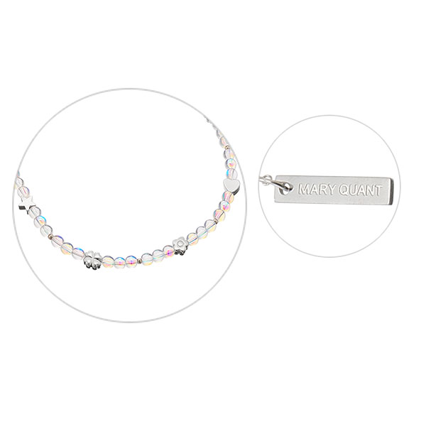 ガラスビーズ ネックレス（クリア）