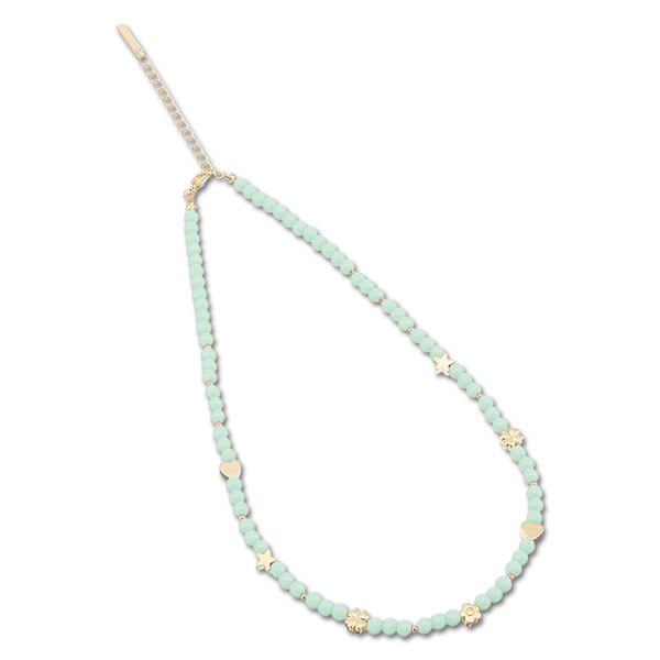 ガラスビーズ ネックレス（ミント）