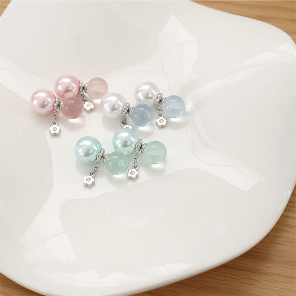クリアボール ピアス（ピンク）