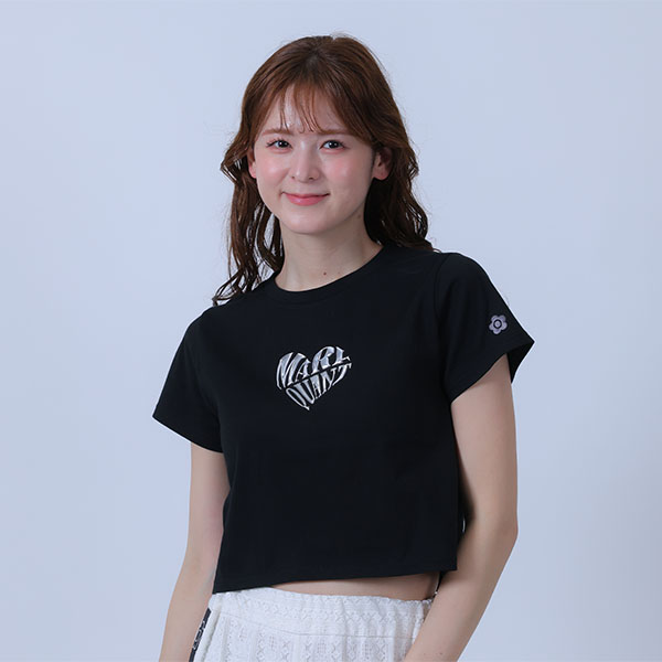 メタリックプリント Tシャツ（ブラック）