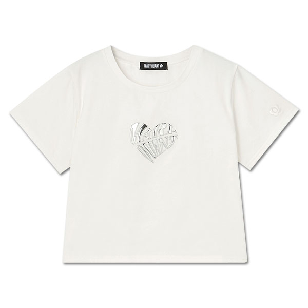 メタリックプリント Tシャツ（ホワイト）