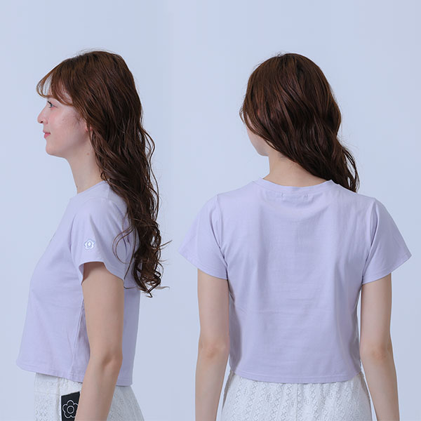 メタリックプリント Tシャツ（パープル）