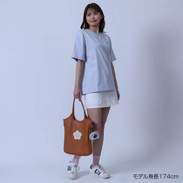 デイジーパッチデニムミニ スカート（ホワイト）