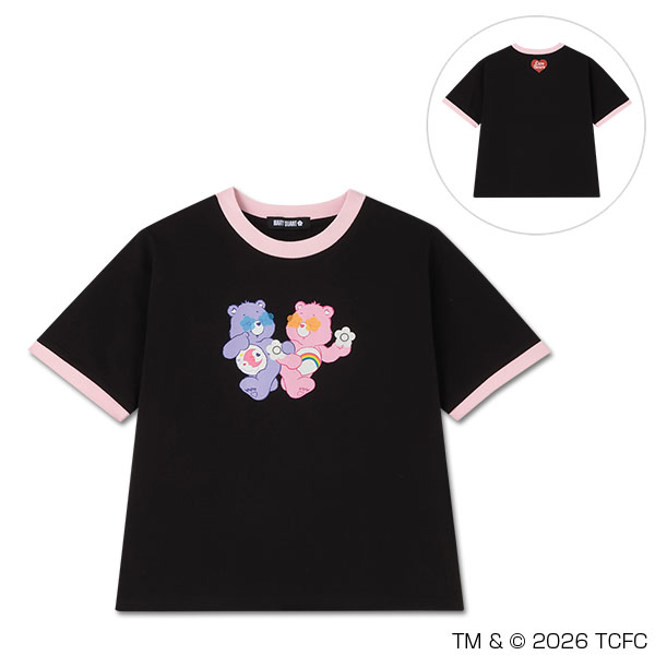 Care Bears(TM) リンガー Tシャツ（ブラック）