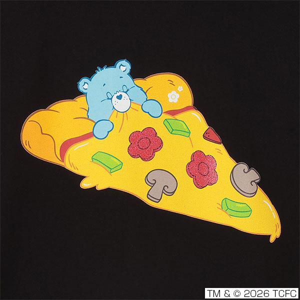 Care Bears(TM) ピザビッグ Tシャツ（ブラック）
