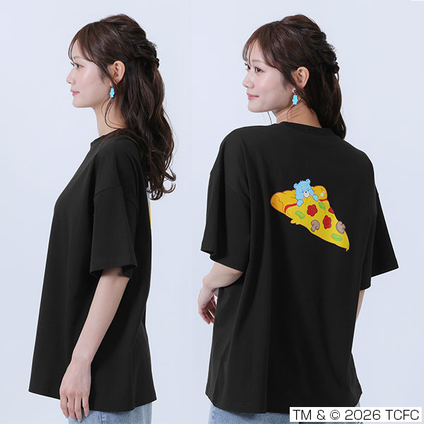 Care Bears(TM) ピザビッグ Tシャツ（ブラック）