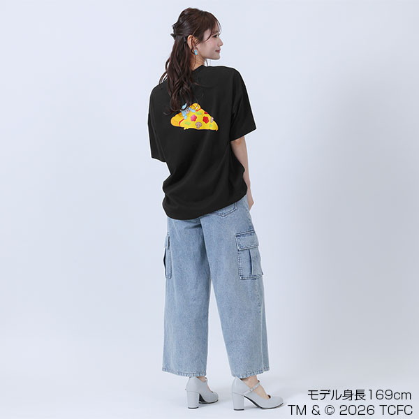 Care Bears(TM) ピザビッグ Tシャツ（ブラック）