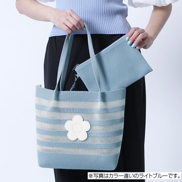 メッシュボーダーニット トート（ネイビー）