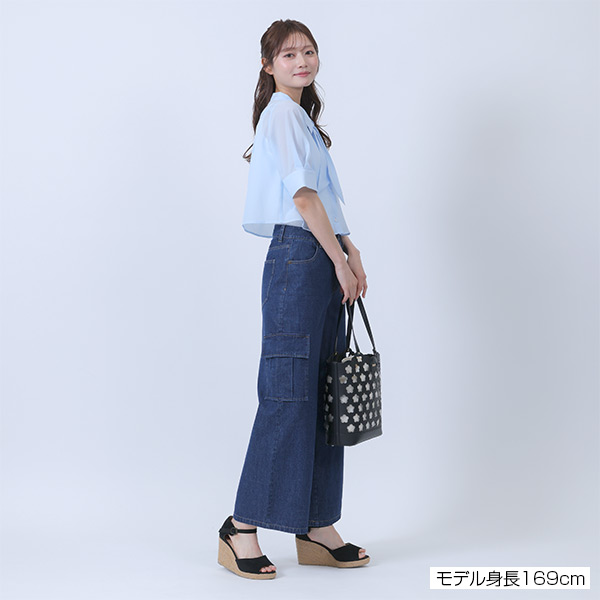 カーゴデニム パンツ（ブルー）