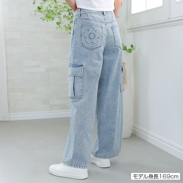 カーゴデニム パンツ（ライトブルー）