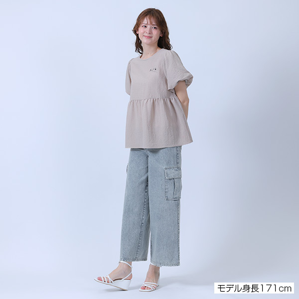 カーゴデニム パンツ（ライトブルー）