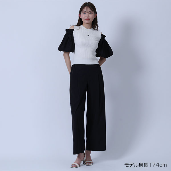 ストレッチワイド パンツ（ブラック）
