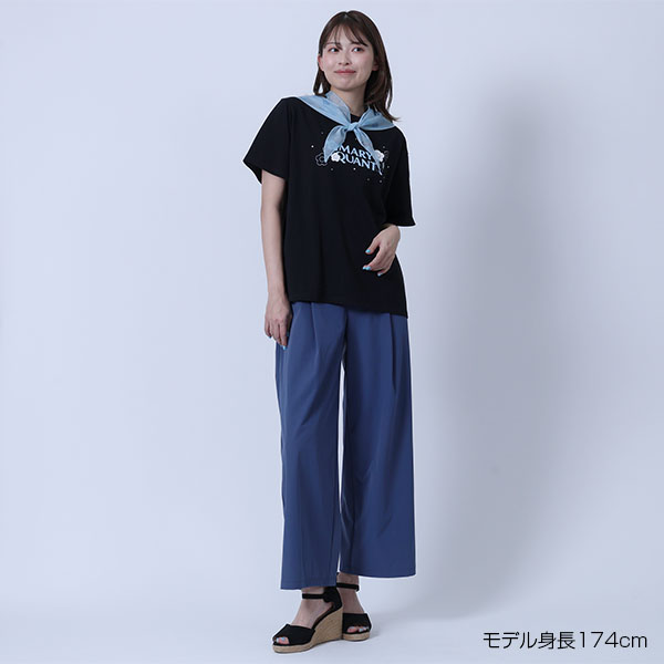 ストレッチワイド パンツ（ブルー）