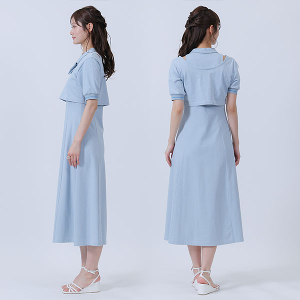 レイヤードデザインポロ ワンピース（ブルー） | MARY QUANT ONLINE