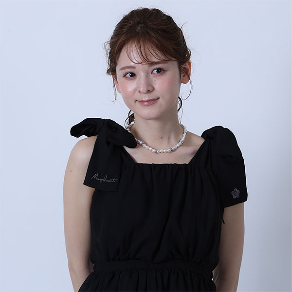 リボンティアードキャミ ドレス（ブラック）