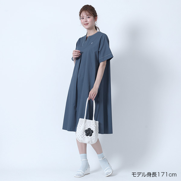 フロントタック ワンピース（ネイビー）