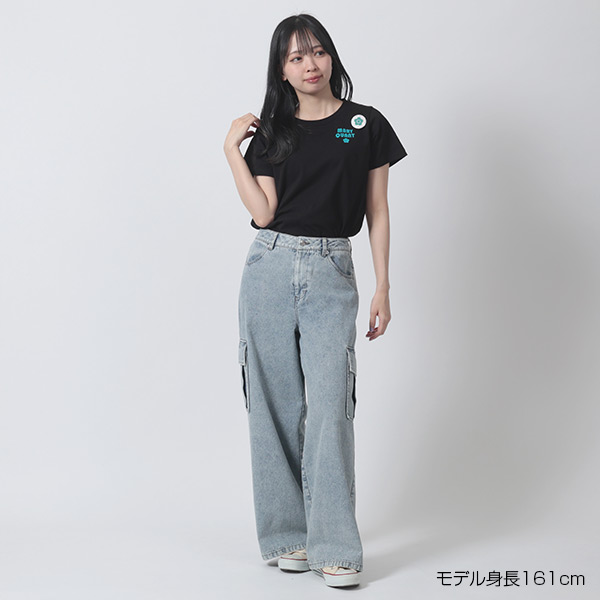 レトロロゴプリント Tシャツ（ブラック）