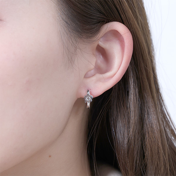メタル２WAY ピアス（シルバー）