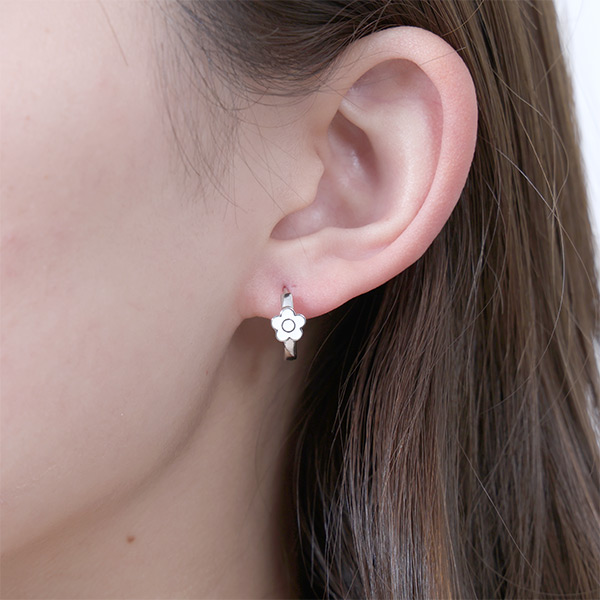 メタル２WAY ピアス（シルバー）