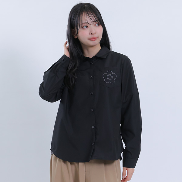 デイジーパッチポケット ブラウス（ブラック）