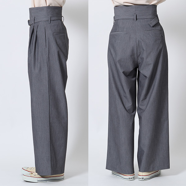 タックワイド パンツ（グレー）