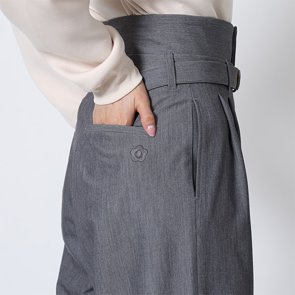 タックワイド パンツ（グレー）