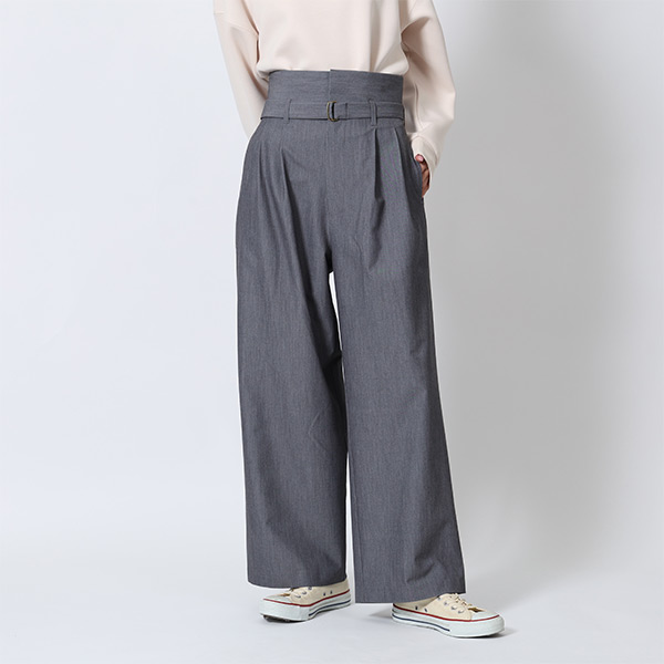 タックワイド パンツ（グレー）