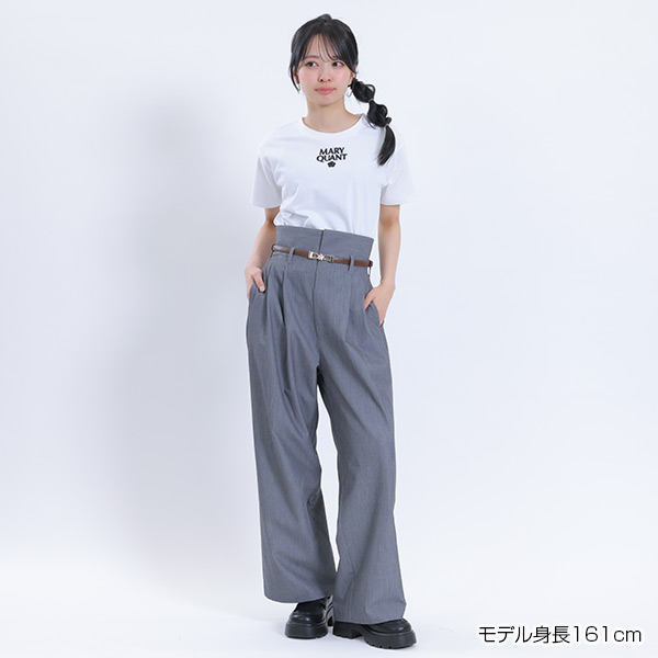 タックワイド パンツ（グレー）