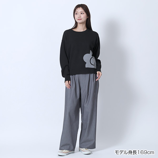 タックワイド パンツ（グレー）