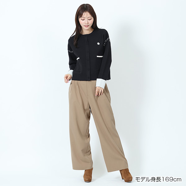 タックワイド パンツ（ベージュ）