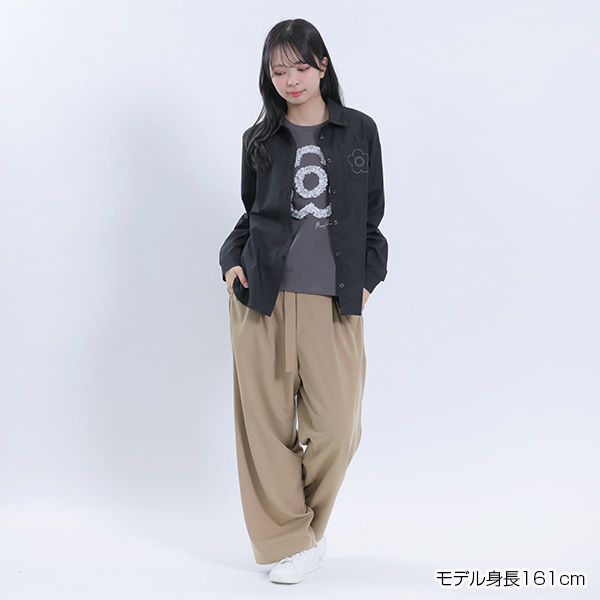 タックワイド パンツ（ベージュ）
