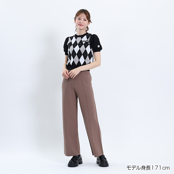 アーガイルニット プルオーバー（ブラック）