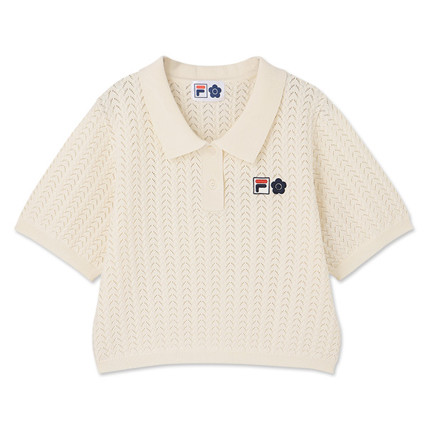 FILA × MARY QUANT クロッシェポロ プルオーバー（アイボリー）