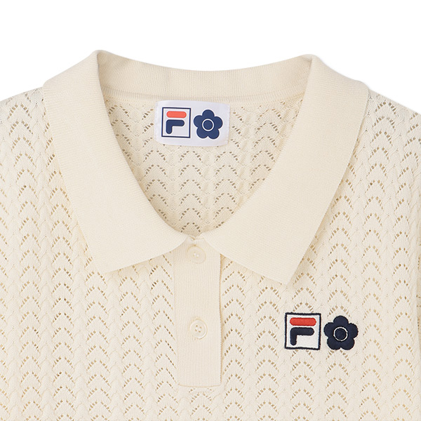 FILA × MARY QUANT クロッシェポロ プルオーバー（アイボリー）