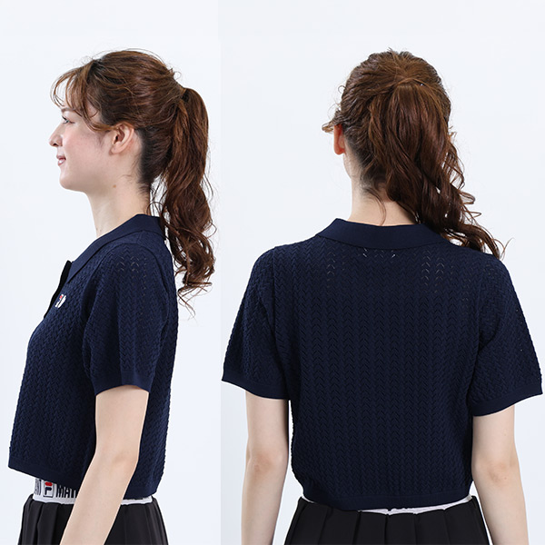 FILA × MARY QUANT クロッシェポロ プルオーバー（ネイビー）