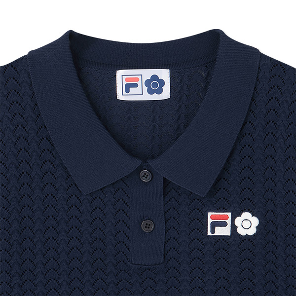 FILA × MARY QUANT クロッシェポロ プルオーバー（ネイビー）
