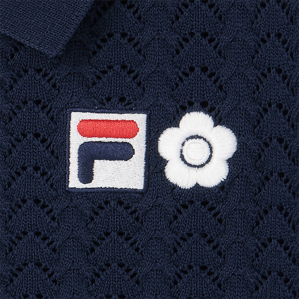 FILA × MARY QUANT クロッシェポロ プルオーバー（ネイビー）