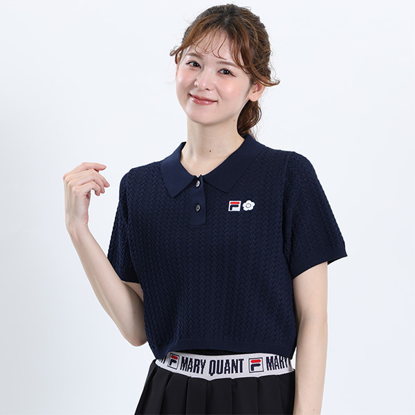 FILA × MARY QUANT クロッシェポロ プルオーバー（ネイビー）