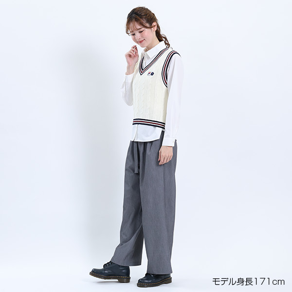 FILA × MARY QUANT ラインニット ベスト（アイボリー）