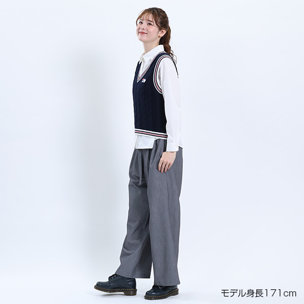 FILA × MARY QUANT ラインニット ベスト（ネイビー）