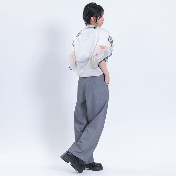 コットンシルクコスメ スカーフ（グレー）