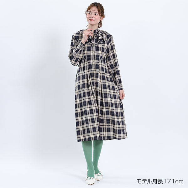 ラッフルフリル ワンピース（ネイビー）