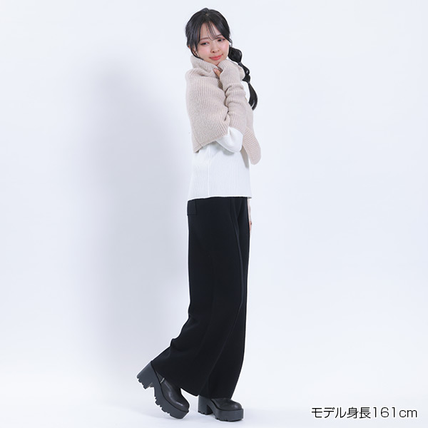 センターシームニット パンツ（ブラック）