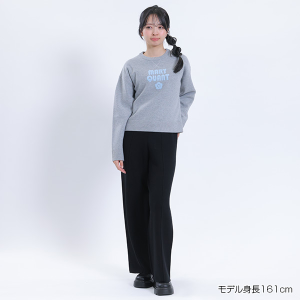 センターシームニット パンツ（ブラック）