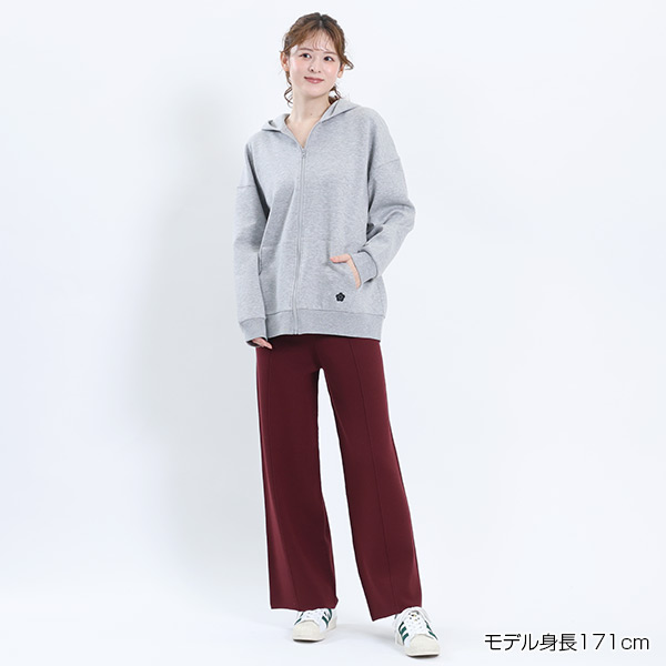 センターシームニット パンツ（ボルドー）
