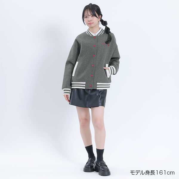 ウールライクスタジャン ブルゾン（グレー）